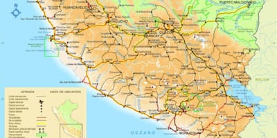 ನಕ್ಷೆ ದಕ್ಷಿಣ ಪೆರುವಿನ