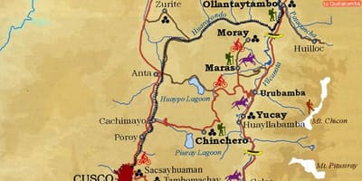 ನಕ್ಷೆ ಪವಿತ್ರ ವ್ಯಾಲಿ cusco ಪೆರು